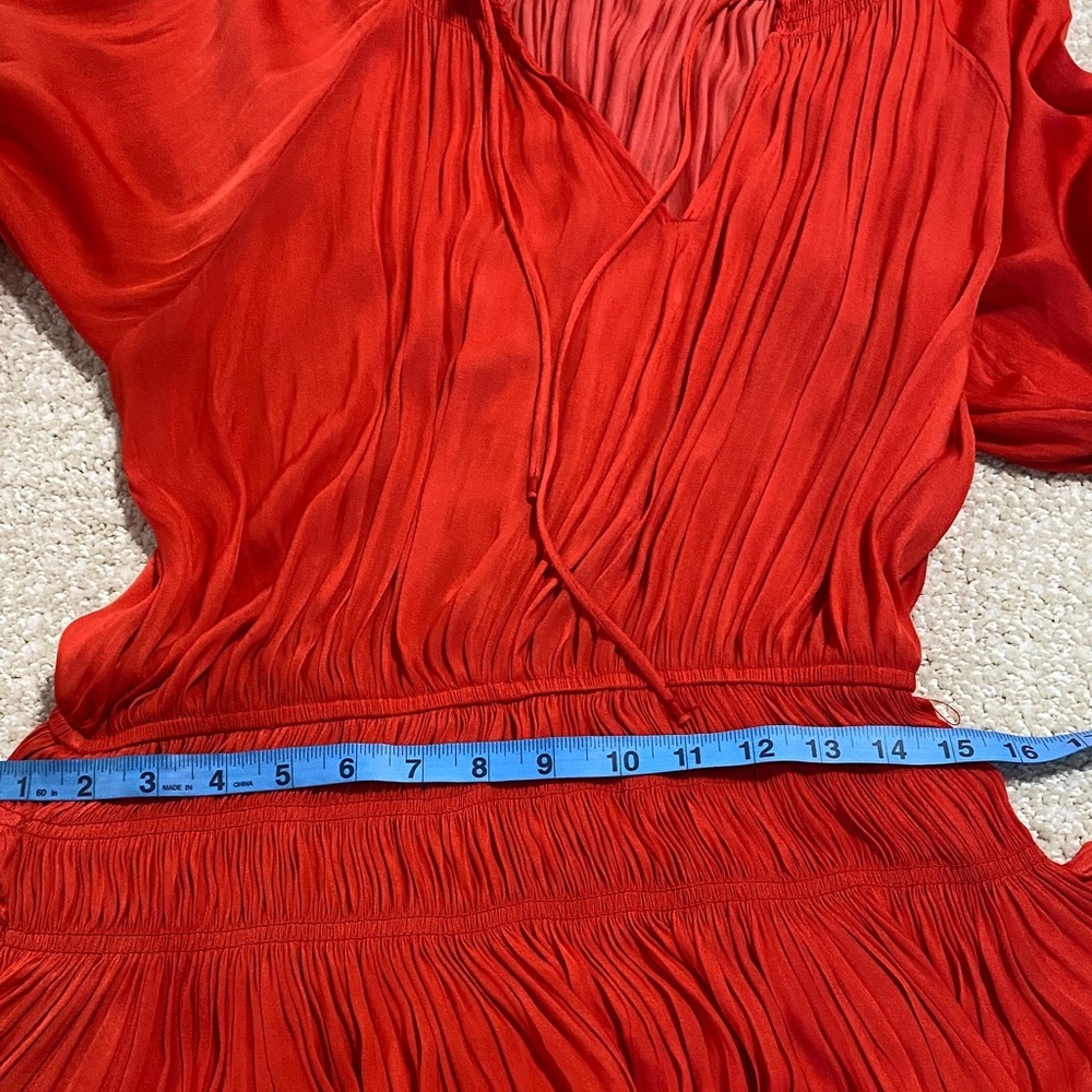 Chic Red Mini Dress with Tiered Skirt - Picture 12 of 15